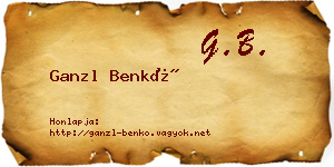 Ganzl Benkő névjegykártya